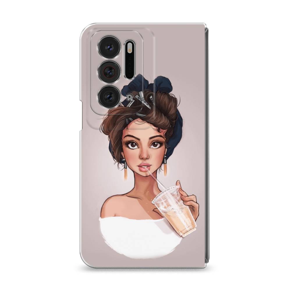 

Чехол на Oppo Find N "Девушка с фраппе", Серый, 259650-6
