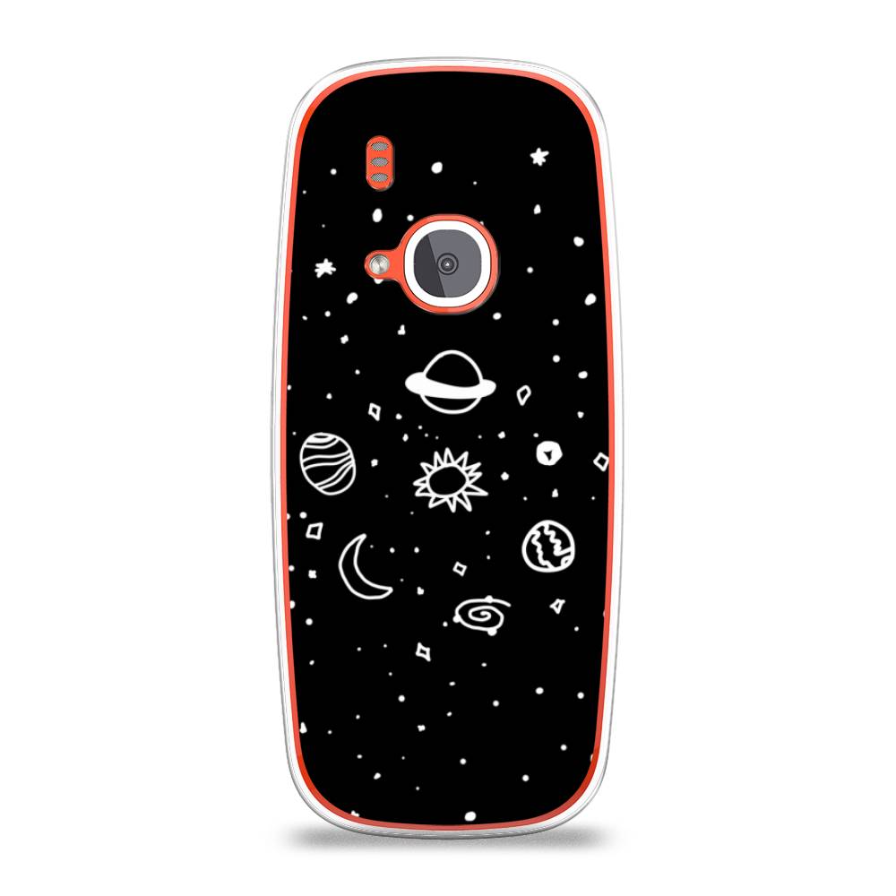 

Чехол на Nokia 3310 (2017) "Дудл солнечной системы", Бежевый;серый, 120550-2