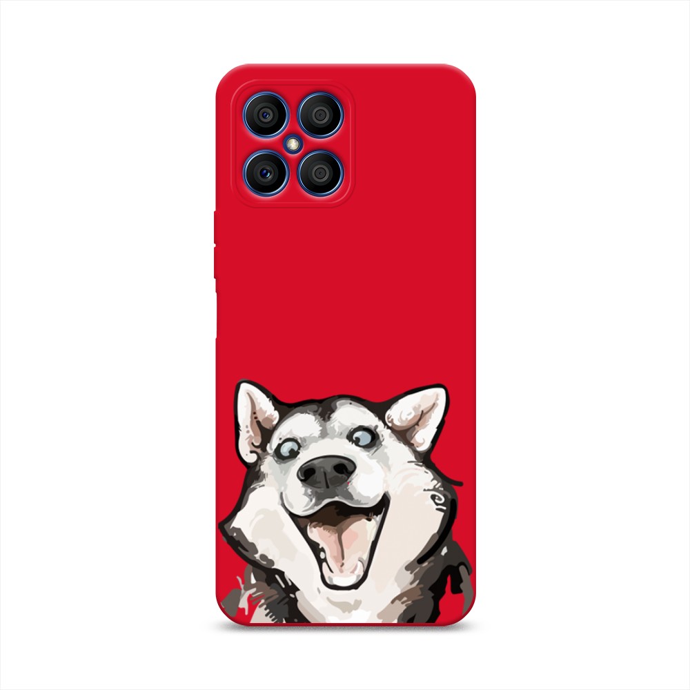 

Чехол Awog на Honor X8 "Радостный хаски", Белый;голубой;черный, 6107653-1