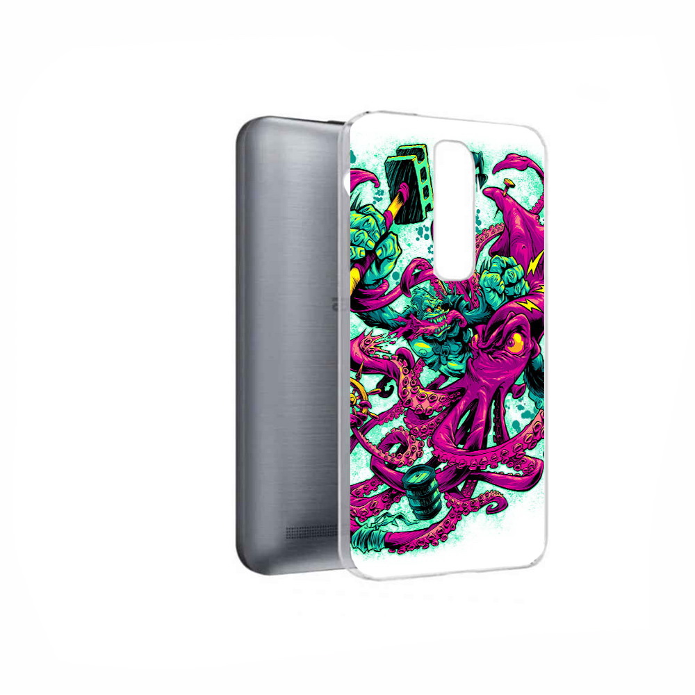 

Чехол MyPads Tocco для Asus ZenFone 2 Laser (ZE601KL) фиолетовый кракен, Прозрачный, Tocco