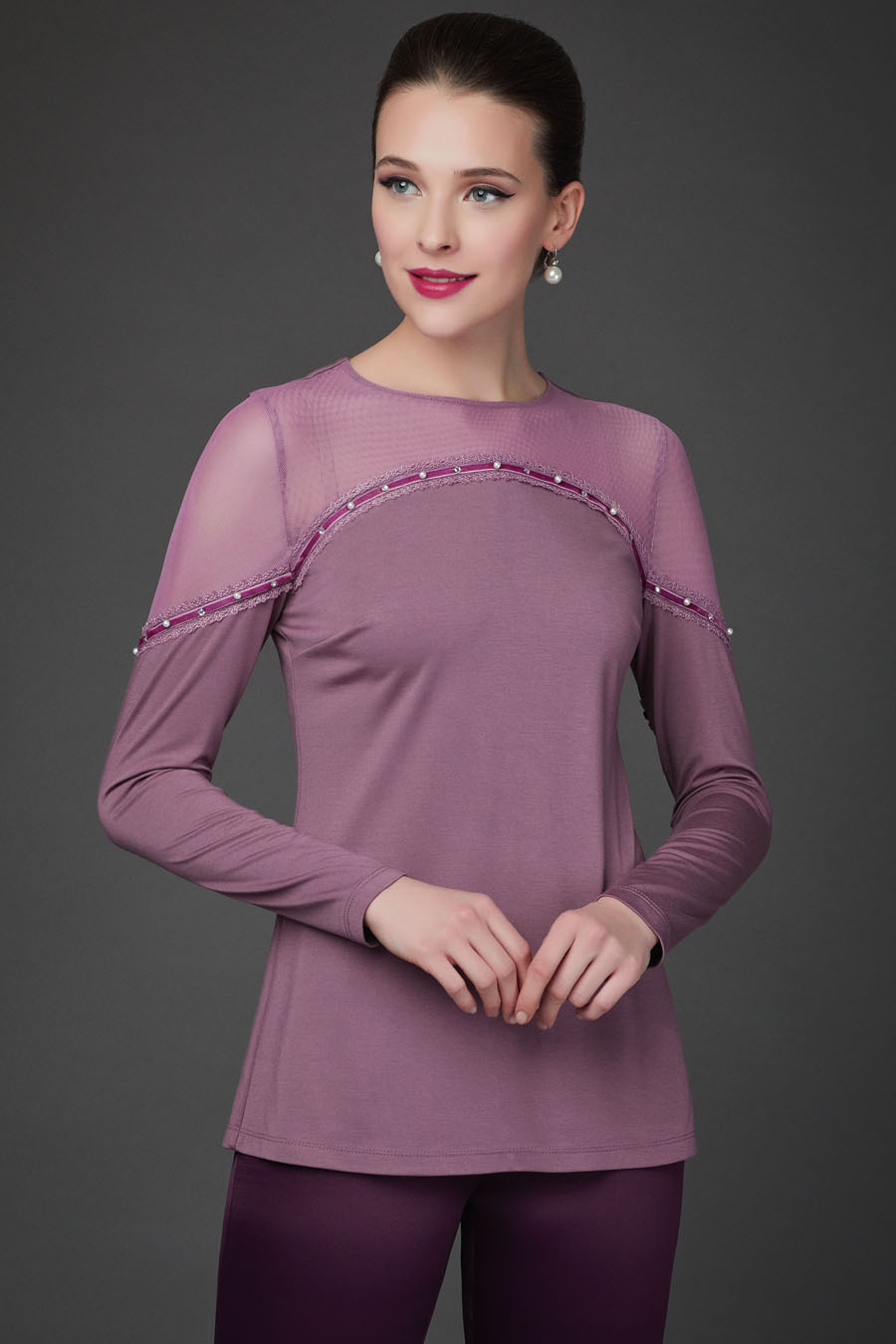 Блуза женская Арт-Деко R-1317 фиолетовая 42 RU