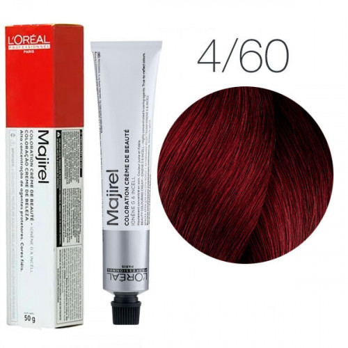 Крем-краска для волос L'Oreal Professionnel Majirel 4.60 шатен интенсивный красный 50 мл l oreal professionnel крем краска majirel 3 темный шатен 50 мл