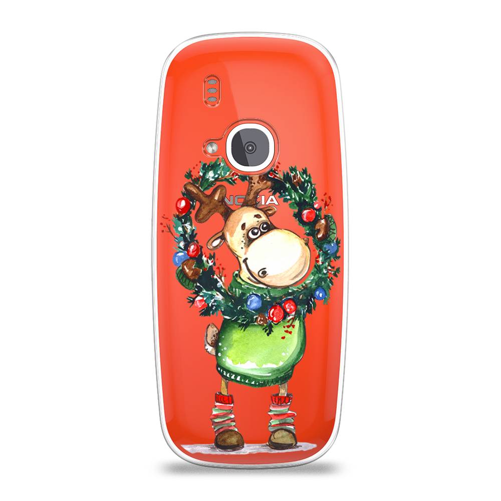

Чехол на Nokia 3310 (2017) "Олень с новогодним венком", 120550-4