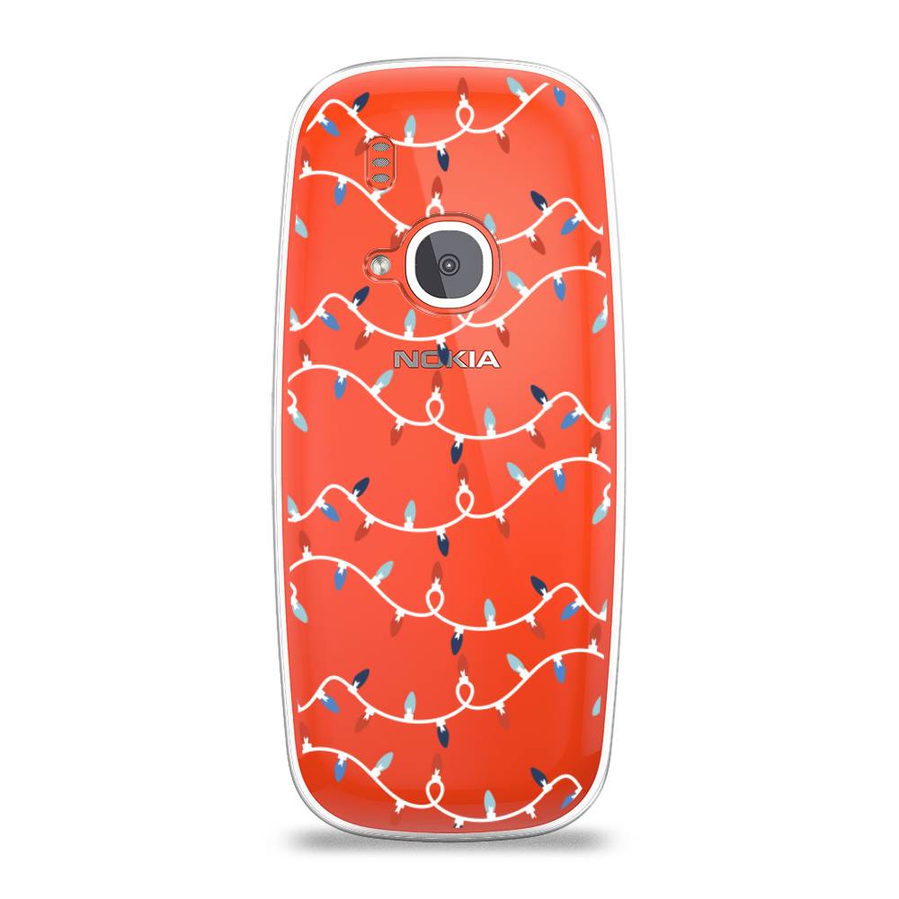 

Чехол на Nokia 3310 (2017) "Разноцветная гирлянда", Белый;красный;синий, 120550-5