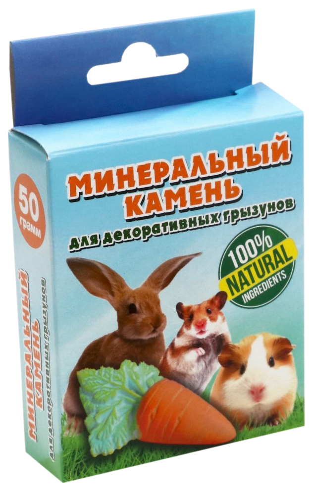 Минеральный камень для грызунов Пижон Морковка, 50 г, 2 шт