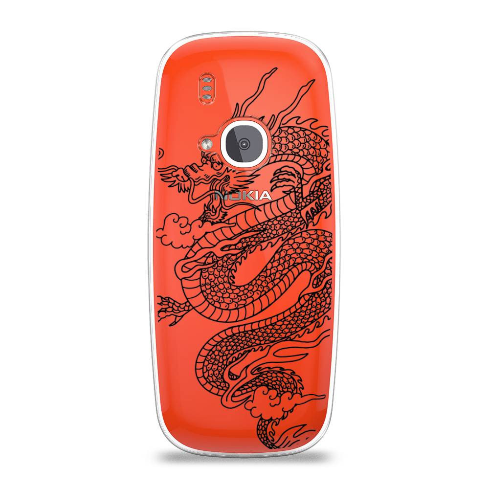 

Чехол на Nokia 3310 (2017) "Большой китайский дракон", Черный;серый, 120550-1