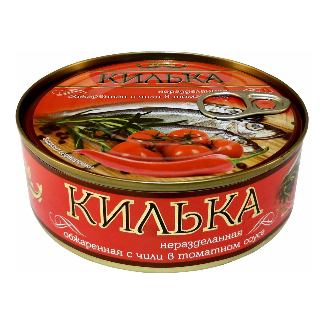 Килька балтийская Laatsa обжаренная с чили, в томатном соусе, 240 г
