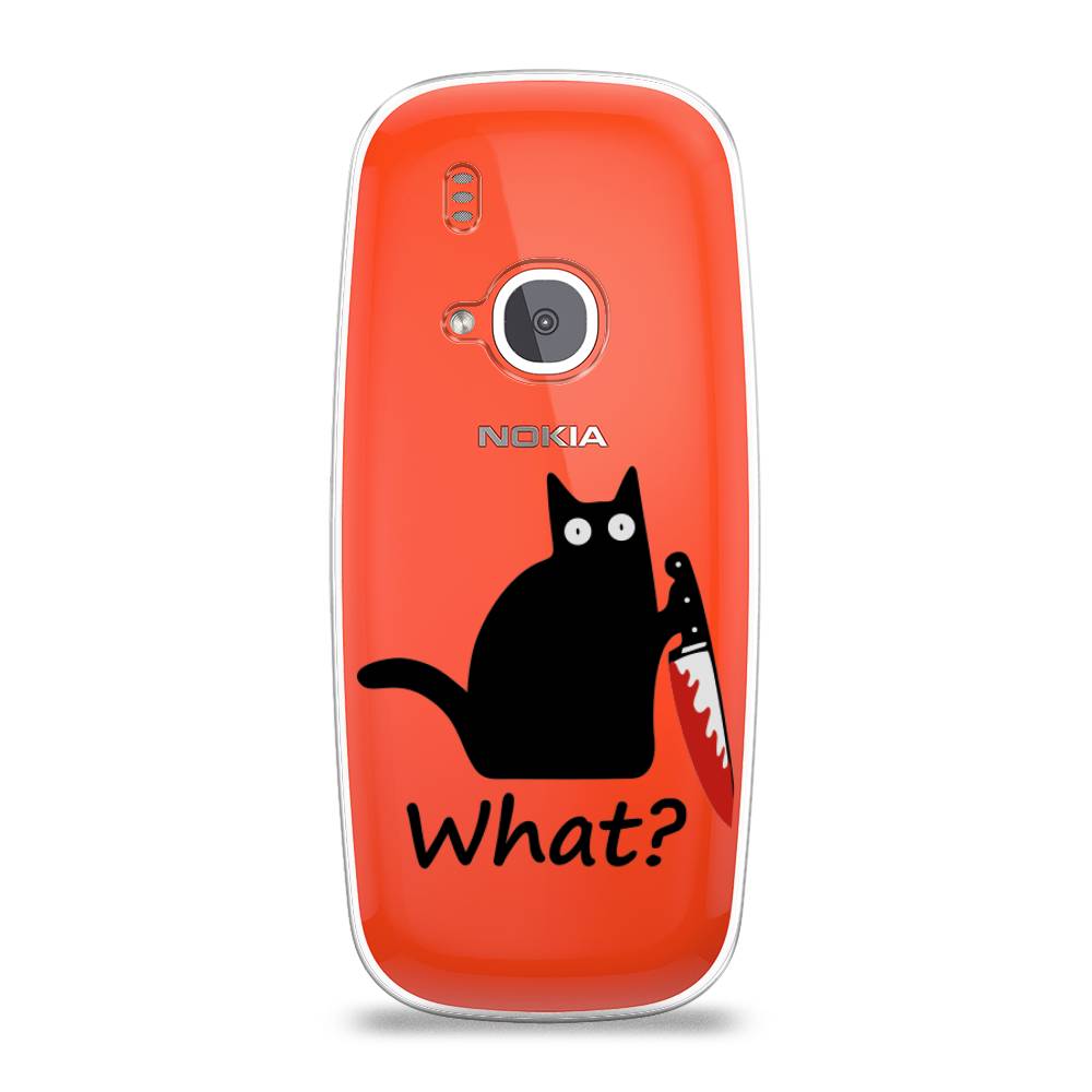 

Чехол на Nokia 3310 (2017) "Котик с ножом", Черный;красный, 120550-6