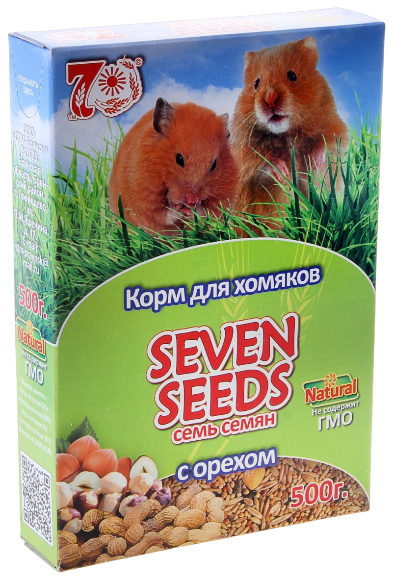 Корм для хомяков Seven Seeds из природной кладовой с орехом, 500 г, 3 шт
