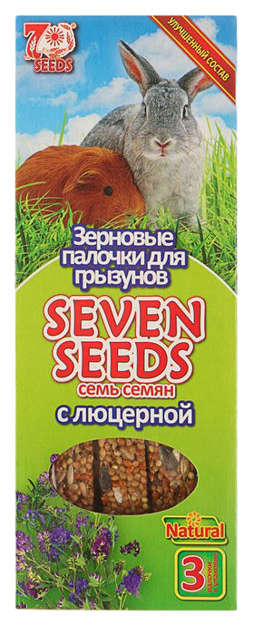 Лакомство для грызунов Seven Seeds Зерновые палочки с люцерной, 90 г, 3 шт