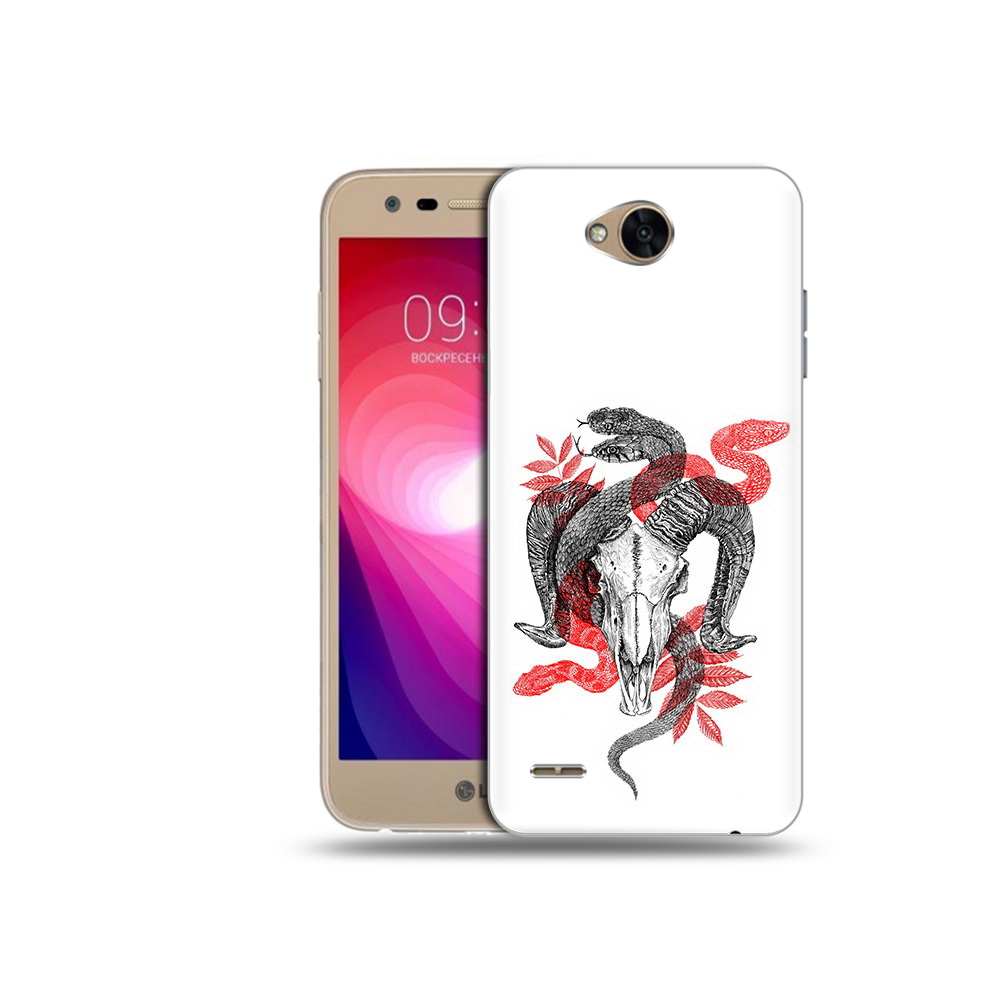 

Чехол MyPads Tocco для LG X Power 2 змея в черепе рисунок, Прозрачный, Tocco