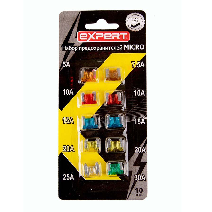 

Набор предохранителей Expert micro 5-30А автомобильные 10 шт, Разноцветный