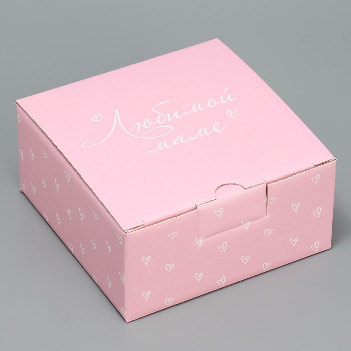 

Коробка сборная Дарите Счастье Любимой маме 15 x 15 x 7 см, Розовый