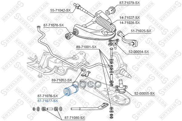 

Сайлентблок Нижн. Рычага Внутр. Mazda E2200 Sd/Sr All 96> Stellox 8771077SX