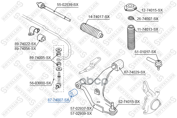 

Сайлентблок Рычага Пер.!Nissan Primera 90-98/Maxima 94-99 Stellox 8774007SX