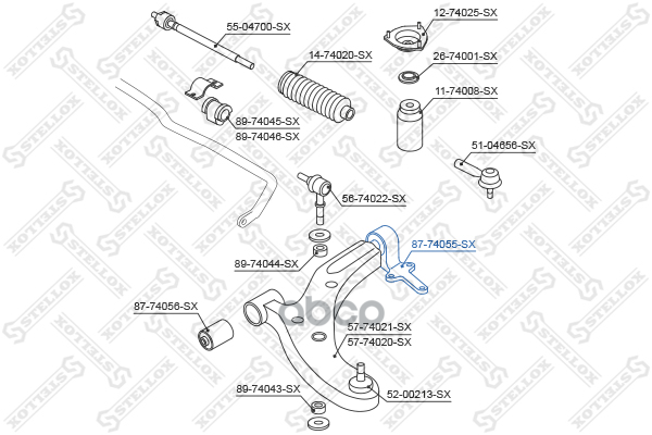 

87-74055-Sx_сайлентблок Рычага Зад.! Nissan Almera N16 00> Stellox арт. 8774055SX
