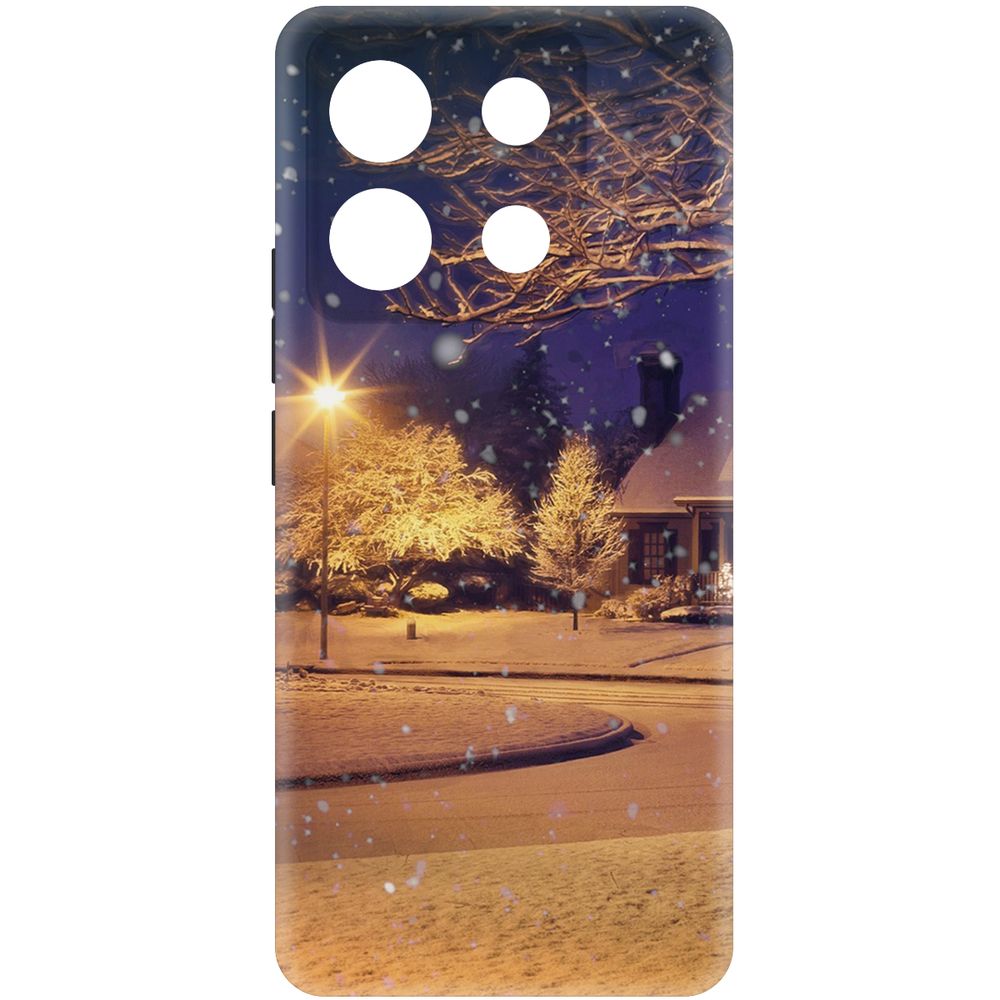Чехол-накладка Krutoff Soft Case Зимняя сказка для Xiaomi Poco X6 черный