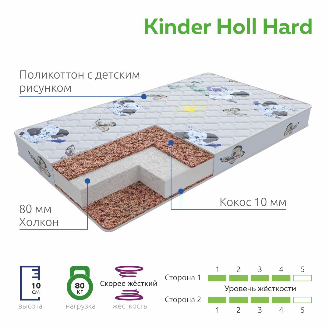 Матрас детский VITA KINDER HOLL HARD (60х120), без пружин