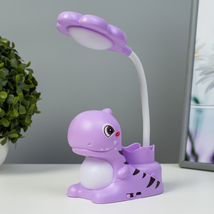 

Настольная лампа "Сказочный динозаврик" LED 3Вт USB фиолетовый 7х12х33 см
