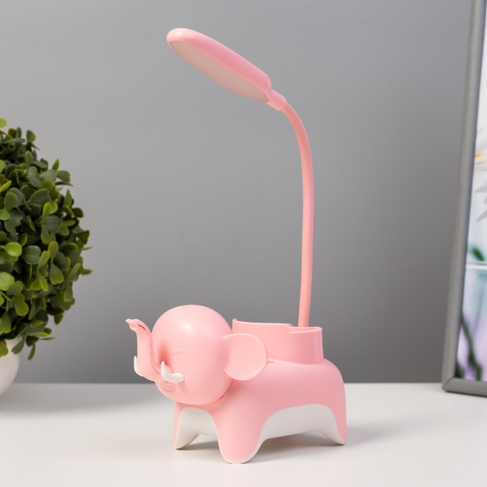 

Настольная лампа "Слоник" LED 3Вт USB розовый 9х15х31 см