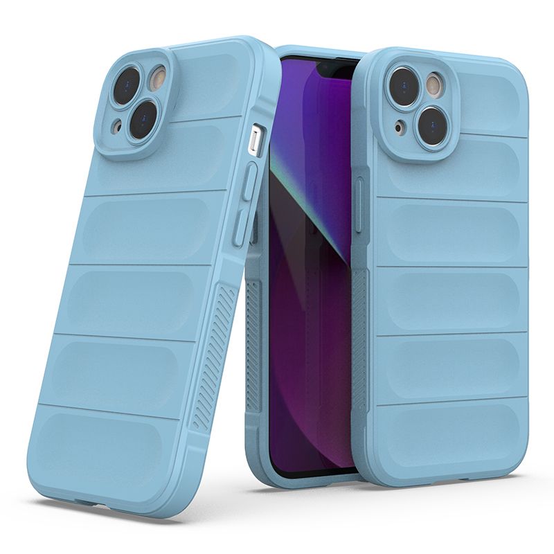 

Противоударный чехол Flexible Case для iPhone 14 (голубой)