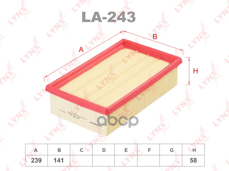 

LYNXAUTO LA-243 Фильтр воздушный