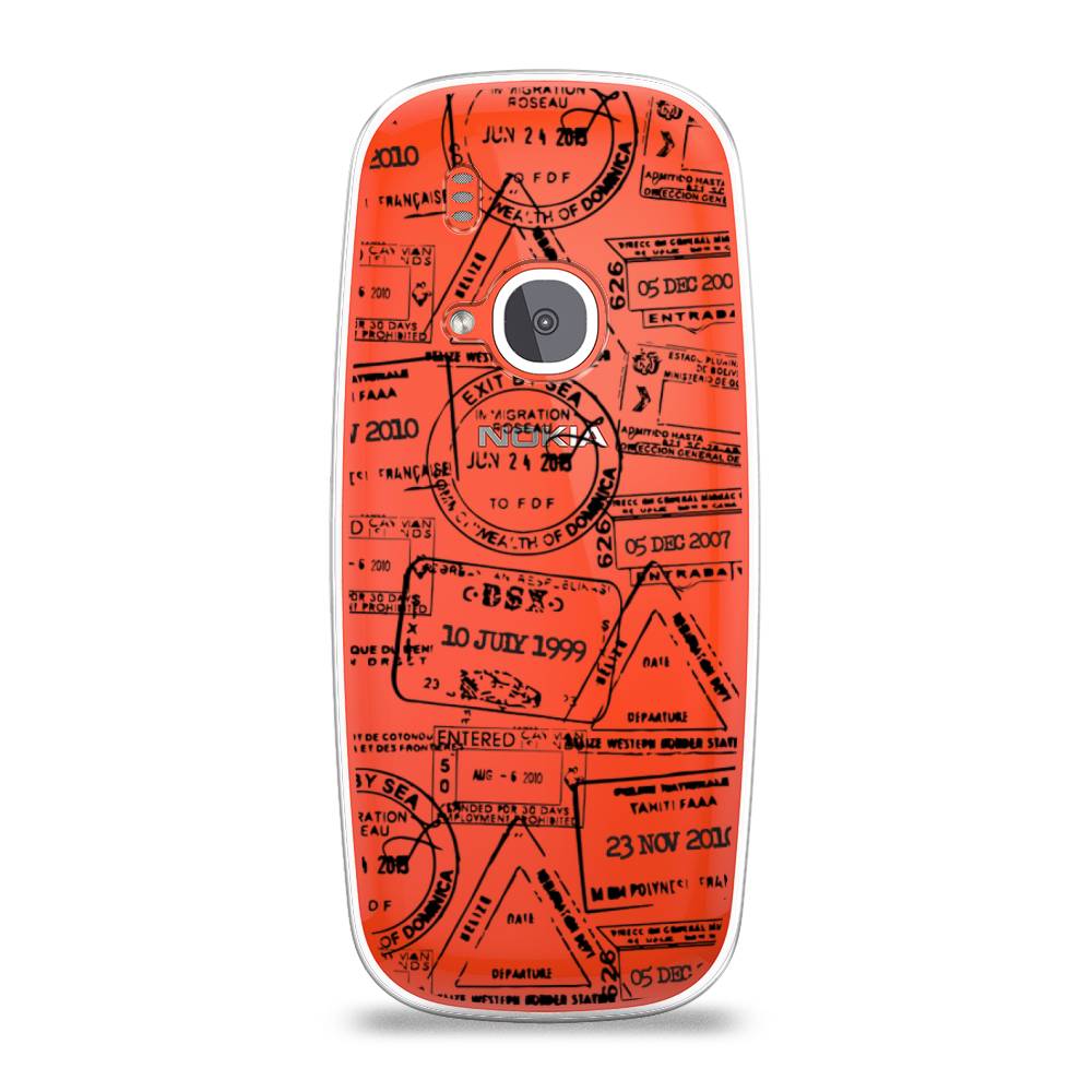 

Чехол на Nokia 3310 (2017) "Visa stamps 2", Белый;черный;серый, 120550-2