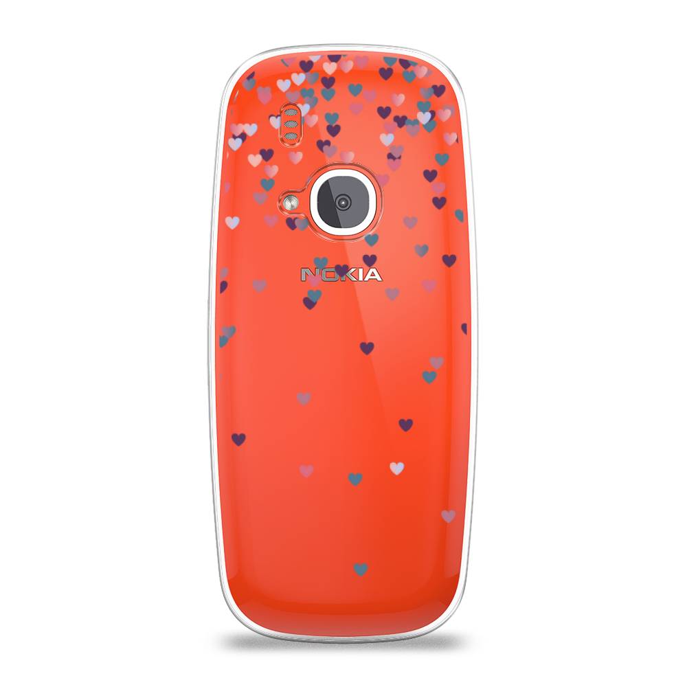 

Чехол на Nokia 3310 (2017) "Посыпка сердечки", Розовый;фиолетовый, 120550-3