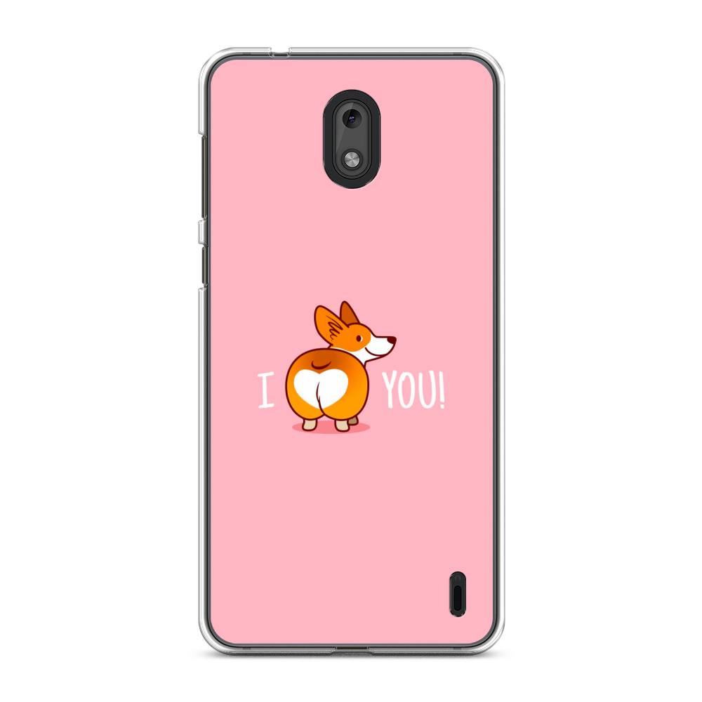 

Чехол на Nokia 2 "Корги I love you", Розовый;коричневый;белый, 120850-1
