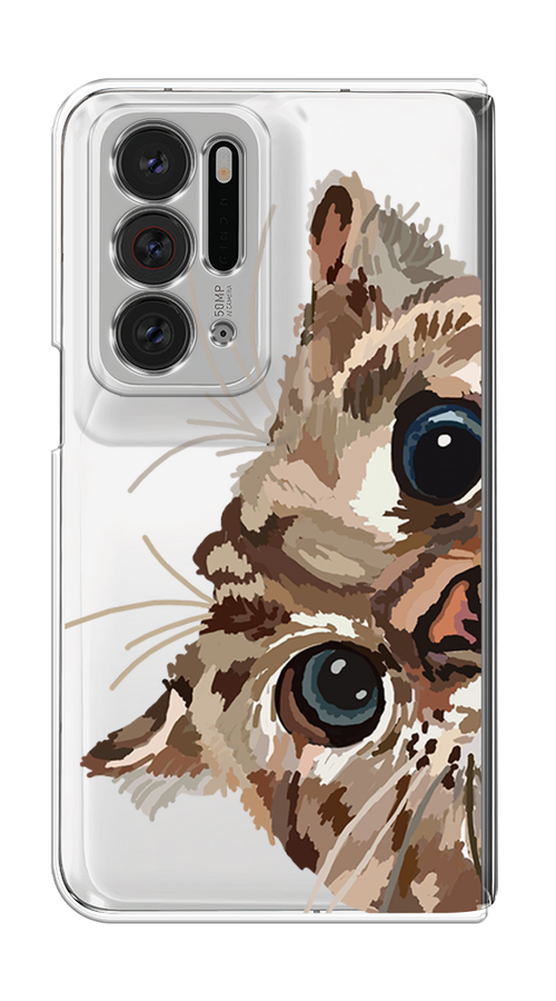 

Чехол на Oppo Find N "Любопытный кот", Коричневый;синий;черный, 259650-1