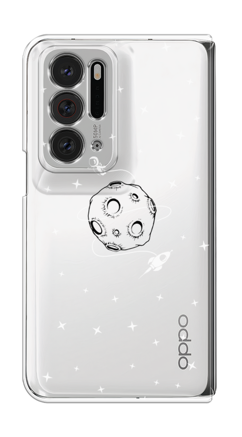

Чехол на Oppo Find N "Полет вокруг луны", Белый;серый;черный, 259650-2