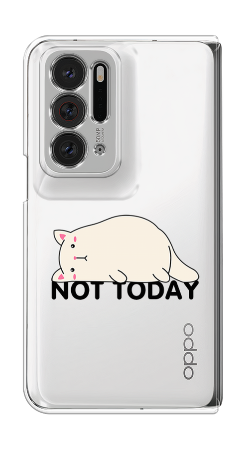 

Чехол на Oppo Find N "Cat not today", Белый;розовый;черный, 259650-1
