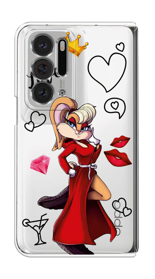 

Чехол на Oppo Find N "Rich Lola Bunny", Красный;бежевый;оранжевый, 259650-6