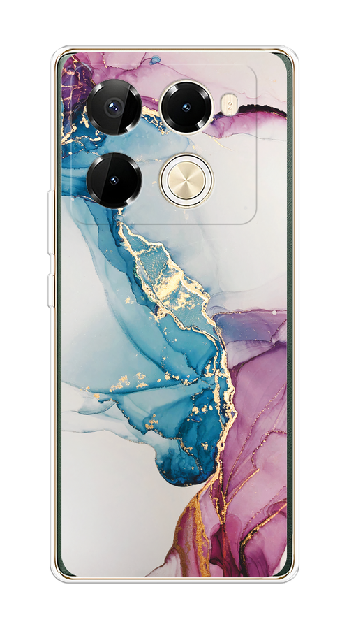 

Чехол на Infinix Note 40 Pro 5G/Note 40 Pro Plus "Розовые разводы рисунок", Синий;розовый;золотистый, 3105950-1