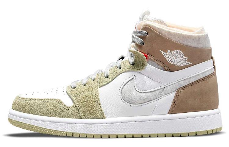 

Кеды унисекс Jordan Air Jordan 1 high zoom air cmft olive aura коричневые 42 EU, Коричневый, Air Jordan 1 high zoom air cmft olive aura