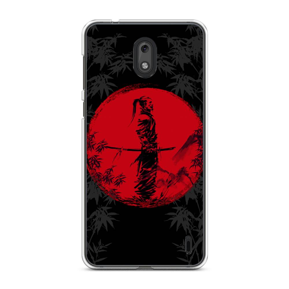 

Чехол на Nokia 2 "Самурай на красном фоне", Черный;красный;серый, 120850-4