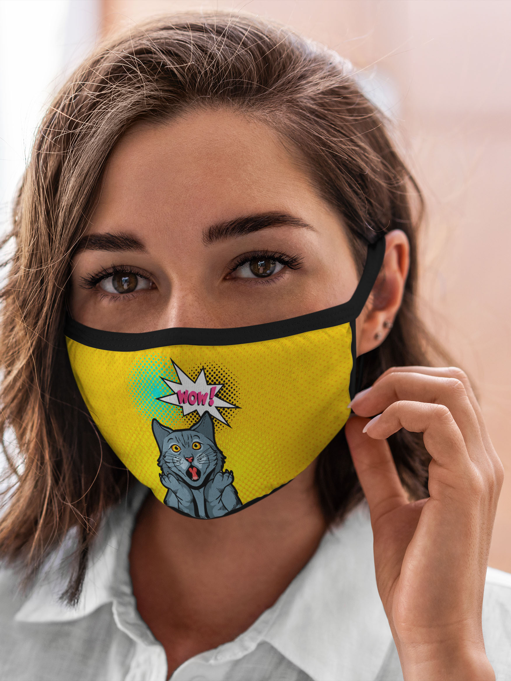 

Многоразовая маска унисекс Burnettie Pop Art Cat Wow, Разноцветный, Pop Art Cat Wow