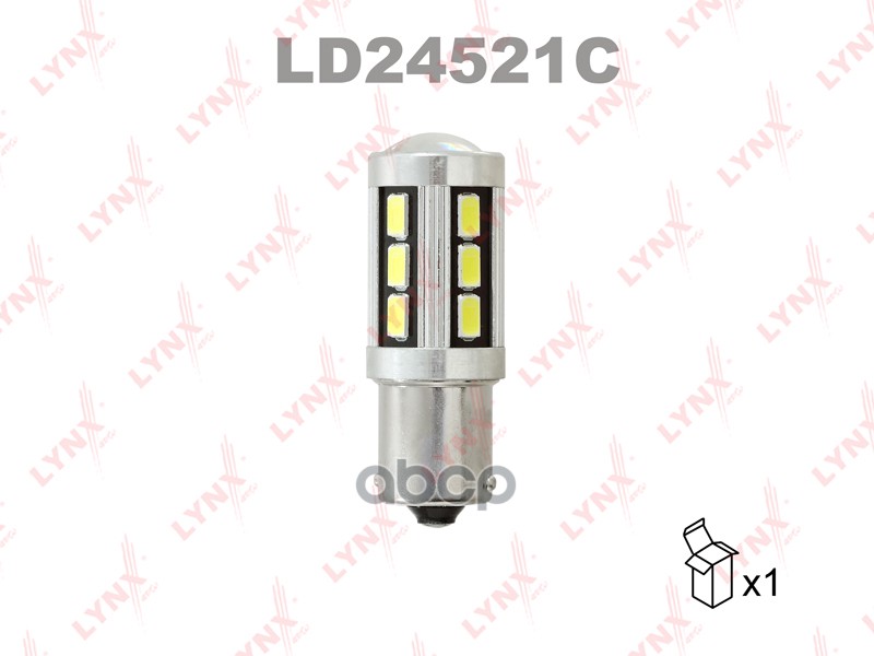 LYNXAUTO LD24521C Лампа светодиодная LED P21W S25 24V BA15S 7200K Canbus