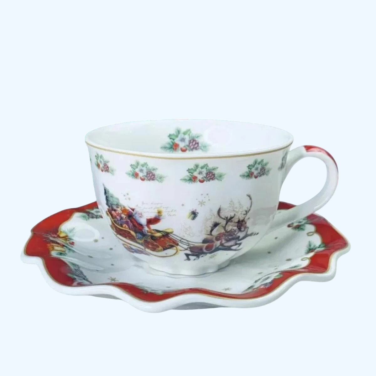 

Чайный набор, 190 мл. Коллекция "Новый год". 12 предметов. Фарфор.