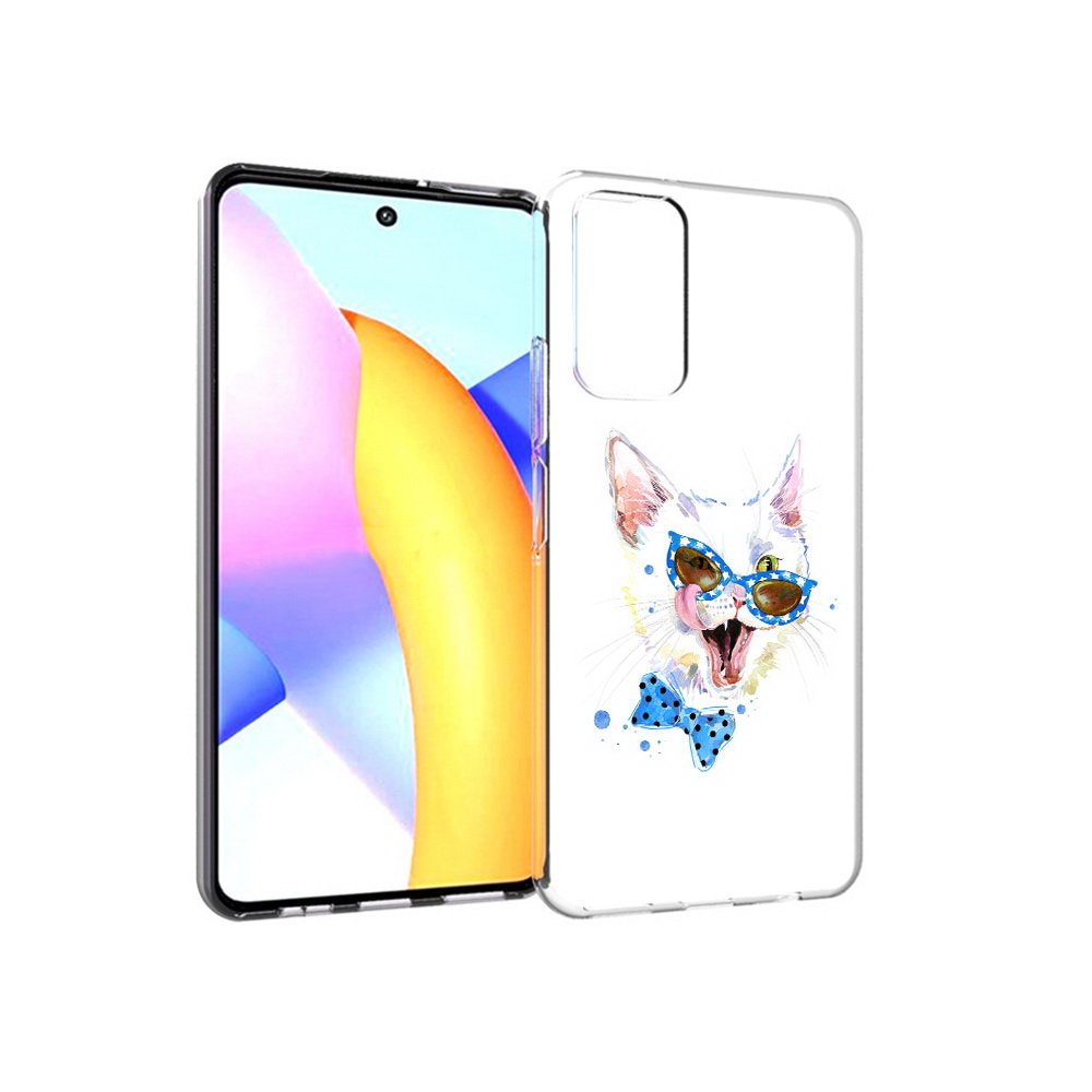 

Чехол MyPads Tocco для Huawei Honor 10 X Lite белый кот, Прозрачный, Tocco