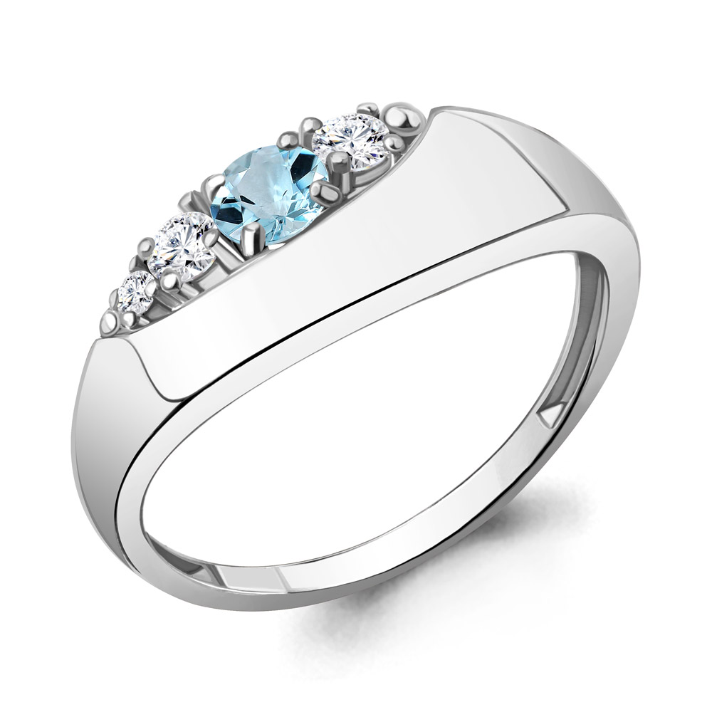 

Кольцо из серебра р. 17,5 AQUAMARINE 6975102А_925_р, 6975102А_925_р