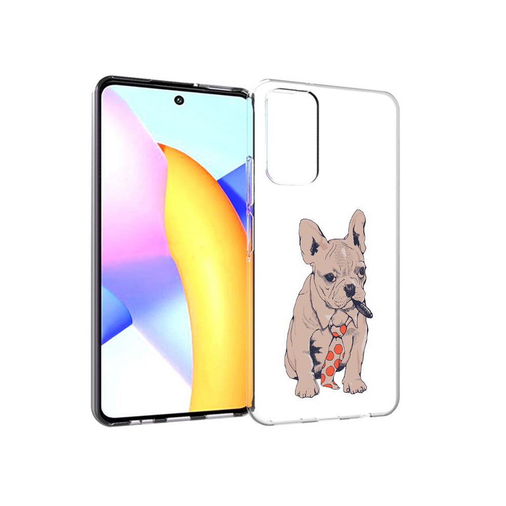 

Чехол MyPads Tocco для Huawei Honor 10 X Lite бульдог с сигарой, Прозрачный, Tocco