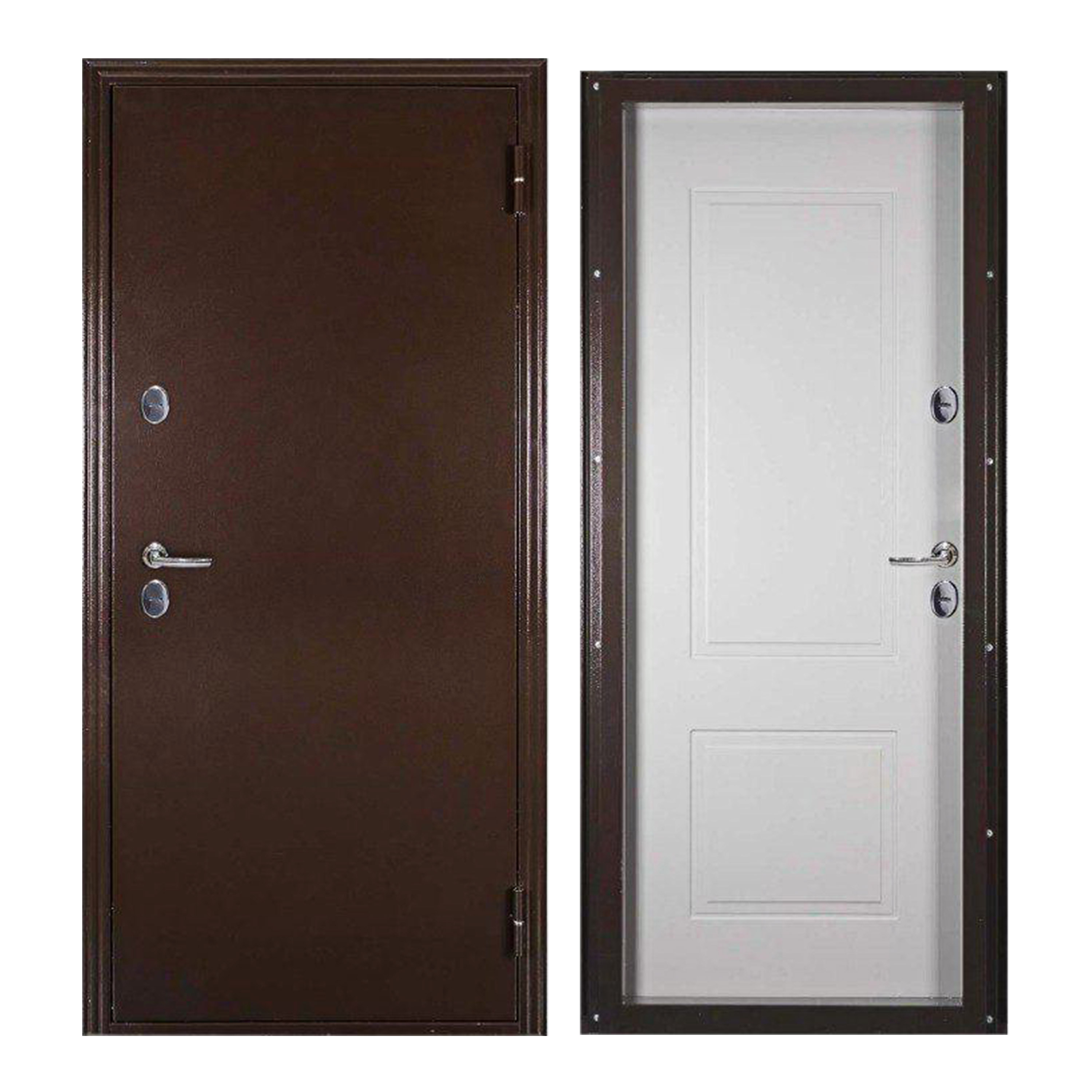 фото Дверь входная megi doors для дома термо лайт 970х2050 правая, терморазрыв, медь/белый proline