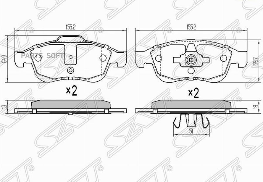 

Колодки тормозные FR RENAULT DUSTER 11/FLUENCE 10/MEGANE 08 SAT ST410607115R