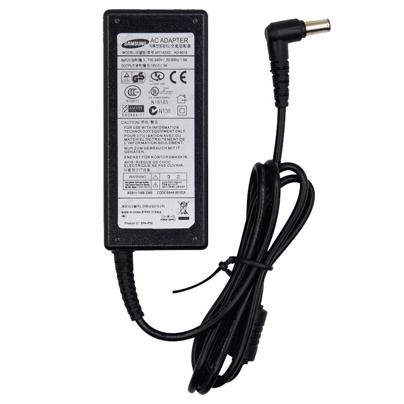 

Блок питания для монитора Samsung S19B370B 14V 3A 6.5x4.4mm 42W, Черный
