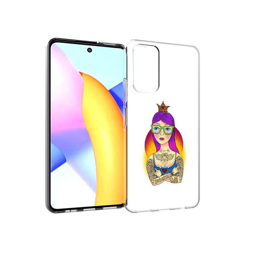 

Чехол MyPads Tocco для Huawei Honor 10 X Lite девушка в татуировках с короной, Прозрачный, Tocco