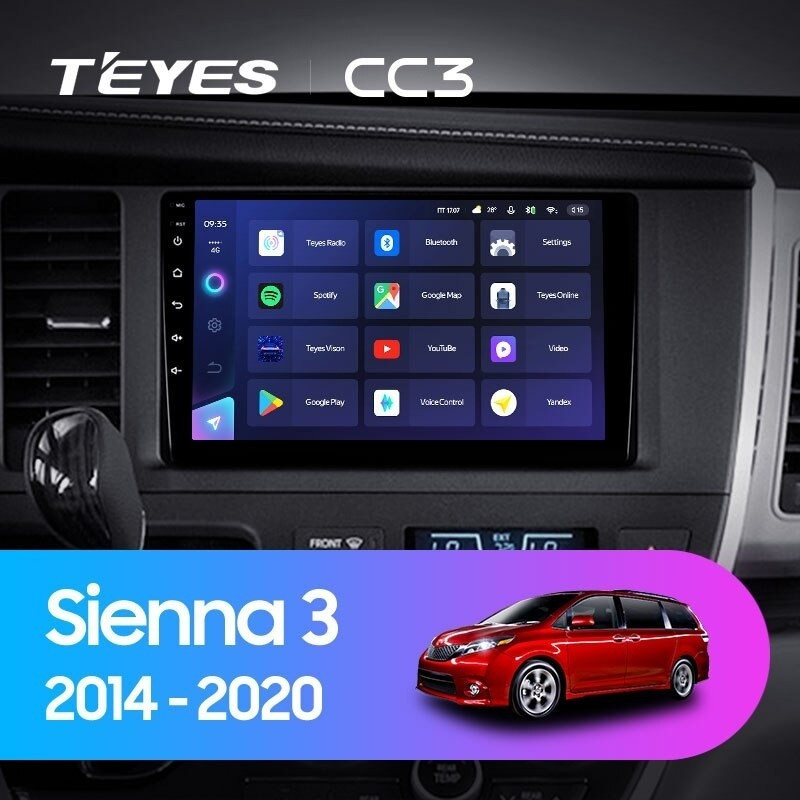 

Штатная магнитола Teyes CC3L 4/32 Toyota Sienna 3 XL30 (2014-2020), CC3L