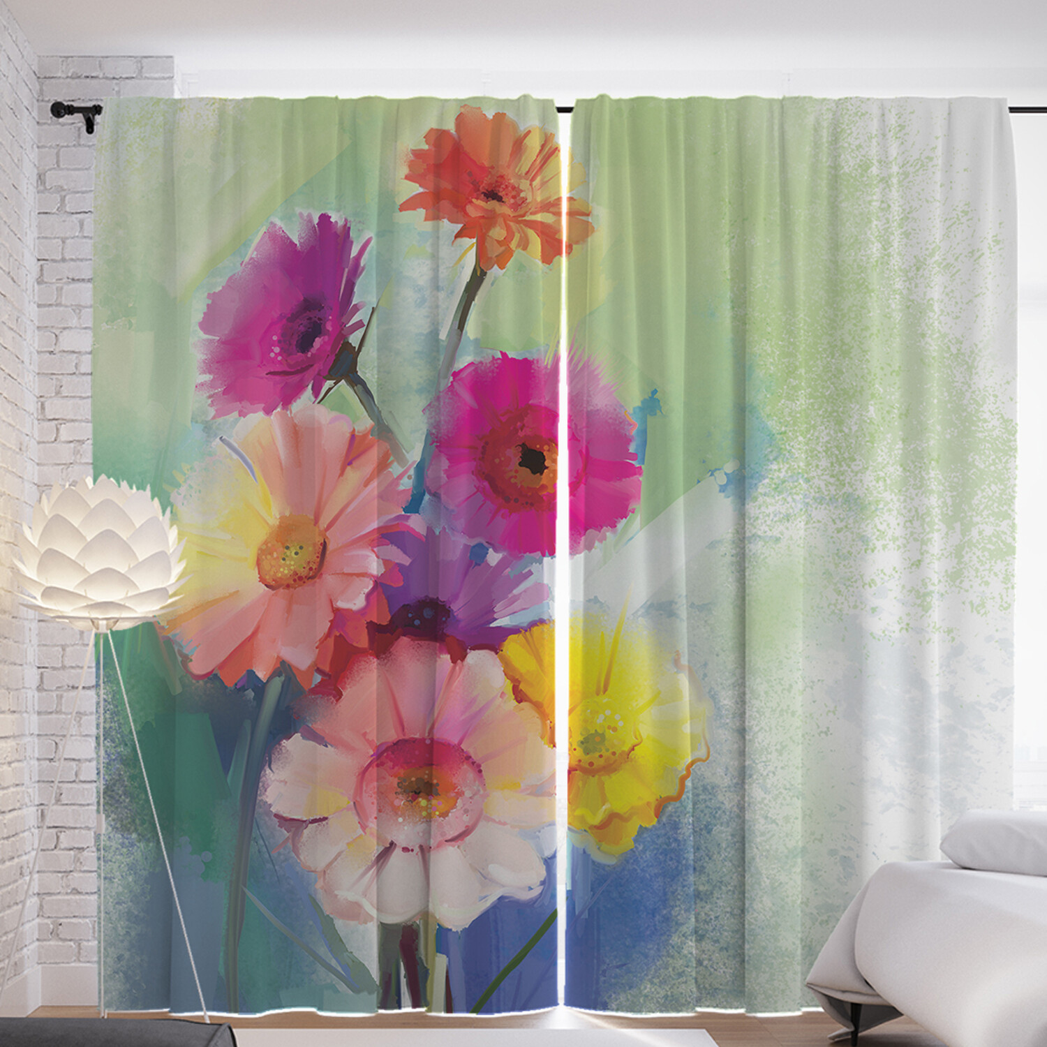 

Шторы с фотопечатью JoyArty "Букет гербер" из сатена, 290х265 см, Букет гербер