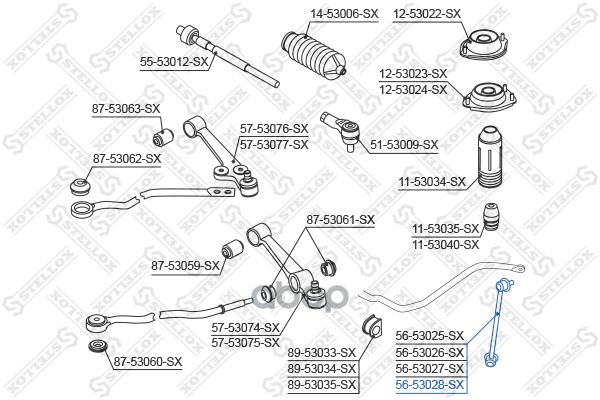 

Тяга Стабилизатора Переднего Правая Kia Rio 02> 020708> Stellox 5653028SX