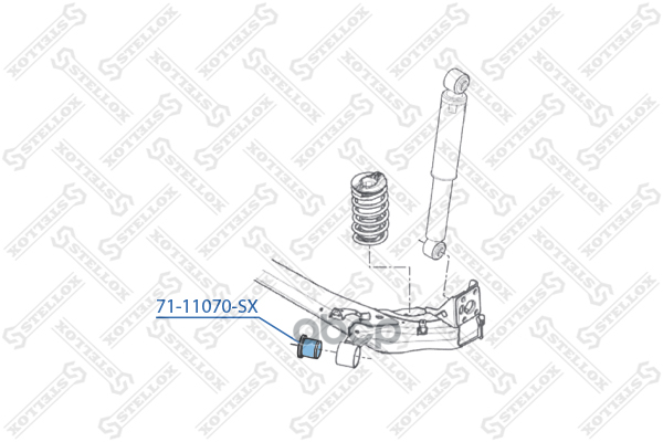 

71-11070-Sx сайлентблок Подрамника Зад. Audi A3, Vw Golf 97> Stellox 7111070SX